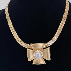 BALENCIAGA PARIS GOLD PENDANT NECKLACE